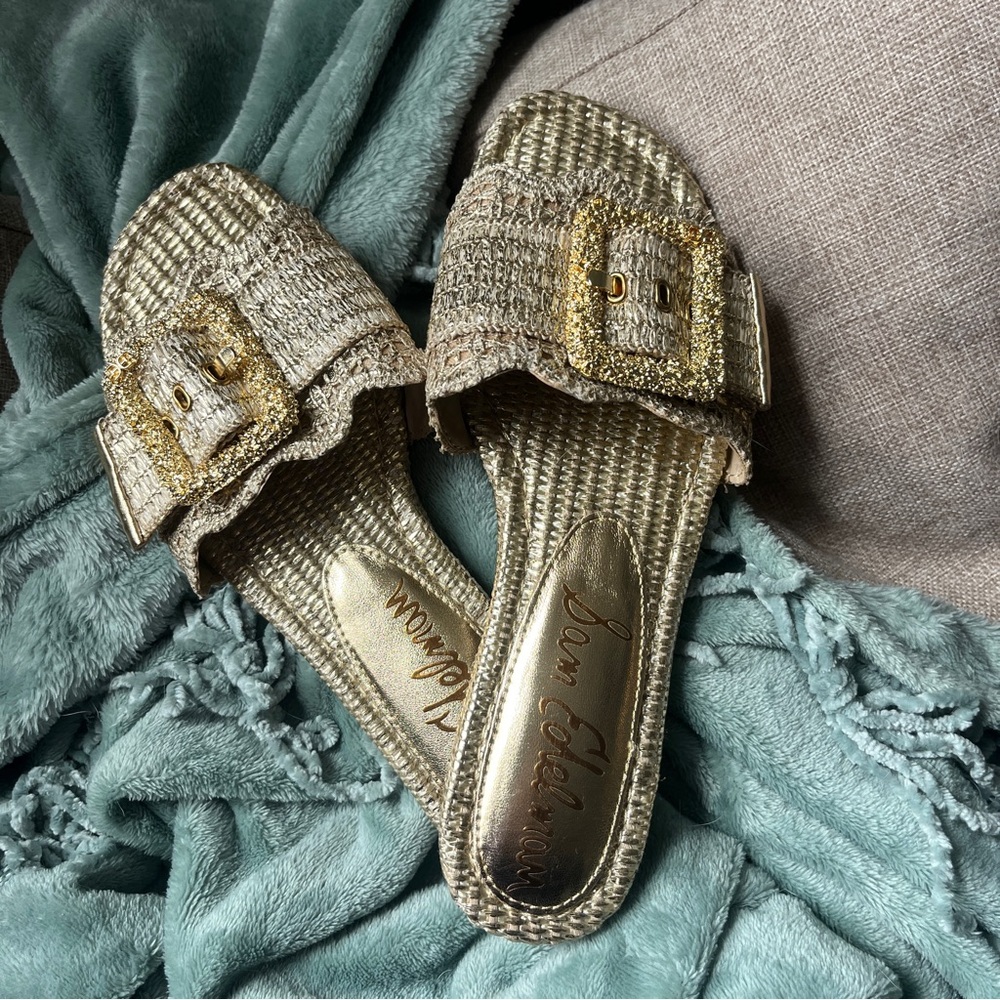 Sam Edelman Gold Slide Sandals